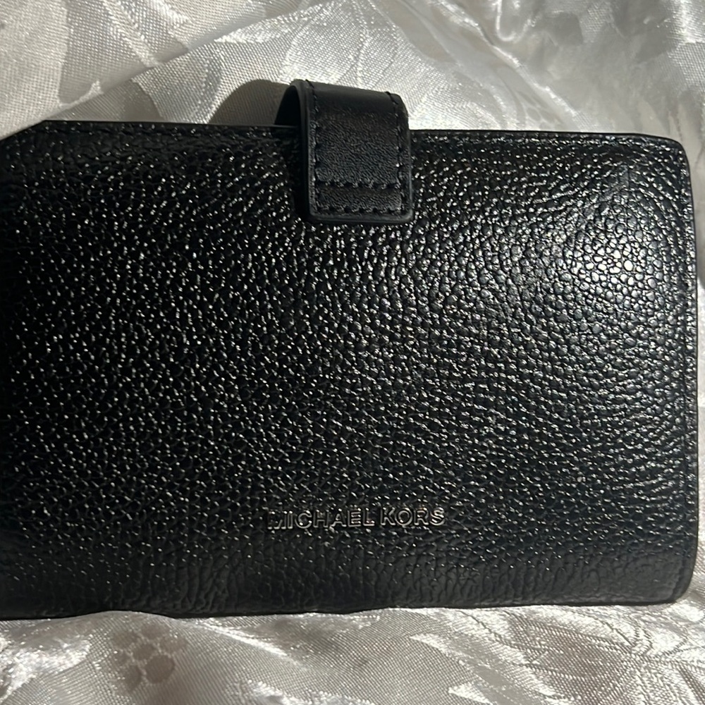 black leather michael kors wallet